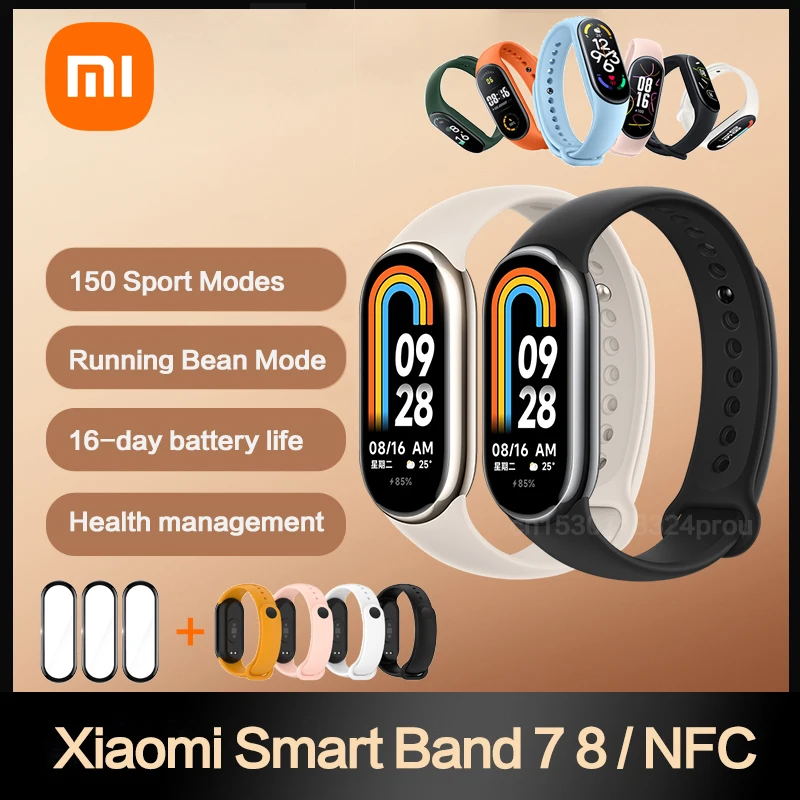 

Xiaomi Mi Band 8 NFC Blood Oxygen 1.62 AMOLED Screen Fitness Bracelet Miband8 Fitness Traker Heart Rate Monitor Xiomi Smart Band