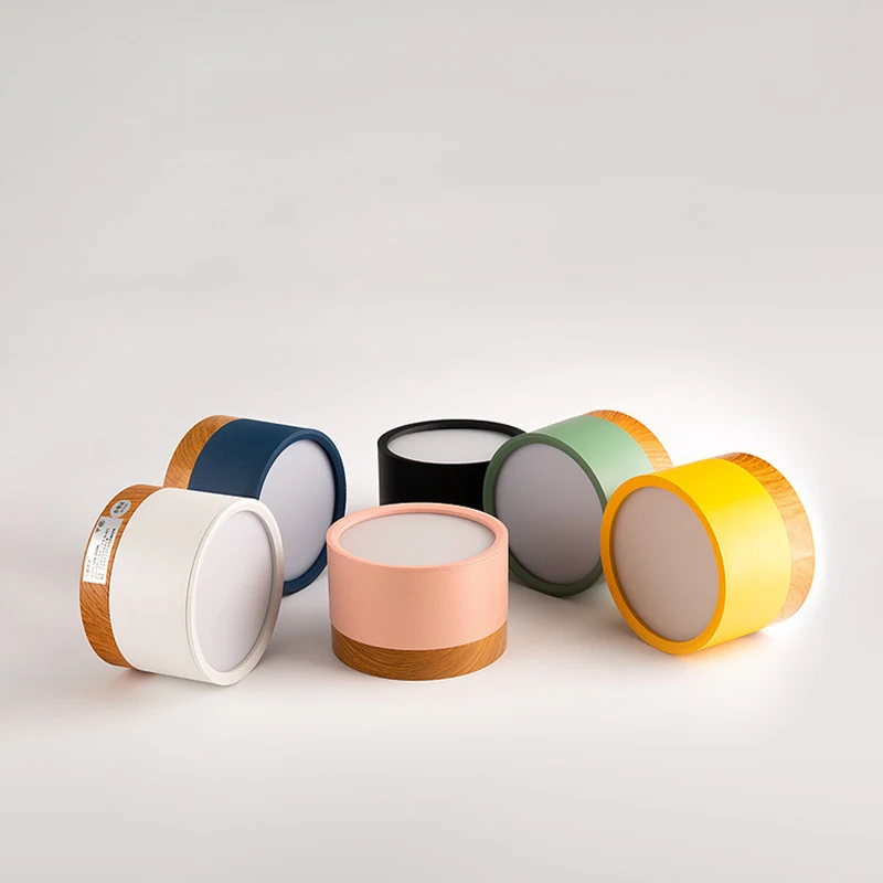 Светодиодные лампы Macaron Wood Art для поверхностного монтажа многоцветные трубчатые