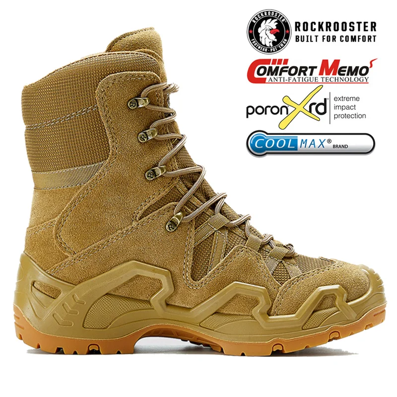 Male Military Mountian Leather Sneakers  Waterproof Hunting 