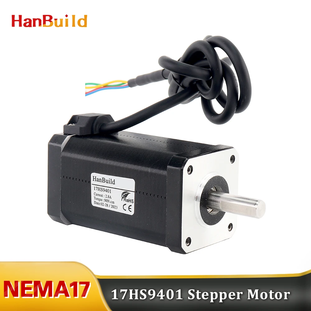 1pcs nema17 stepper motor 17HS9401 80mm 2.8A 90N.CM 4 wire 1.8 degree hybrid CNC milling machine stepper motor