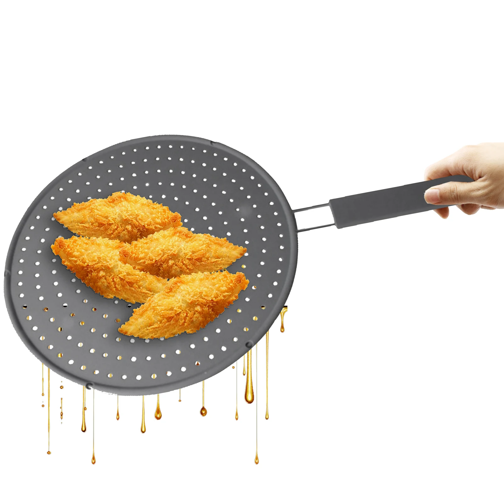 Экран для сковороды с ручкой Легкая очистка крышка из нержавеющей стали смазкой