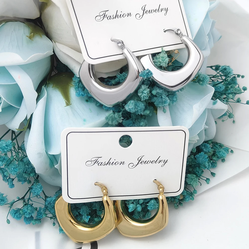 

Minimalist Square Hoop Earrings Women Stainless Steel Ear Dangle Huggie Hoops Personality Geometric Stud Earring Jewelry