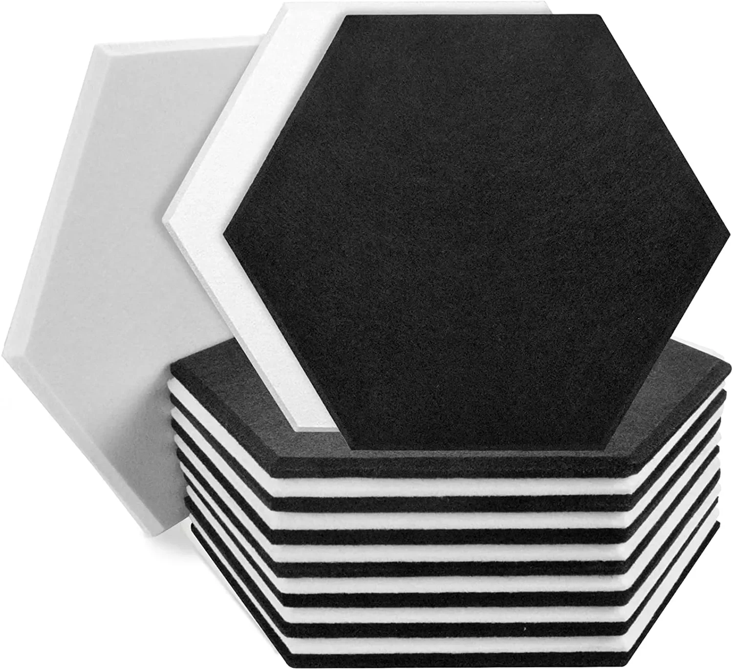 

16 упаковок акустических панелей, шестигранная Звукоизоляционная настенная прокладка 30x26x5 см, шумопоглощающая для украшения стен и акустич...