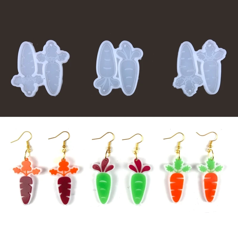 

Carrot Silicone Mold Carrot Shaped Keychain Mold Vegetable Dangle Earring Molds for DIY Jewelry Making Craft Decor