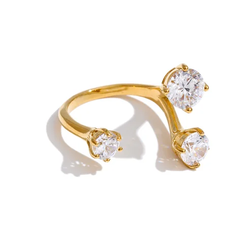 Yhpup кольцо из нержавеющей стали с кубическим цирконием