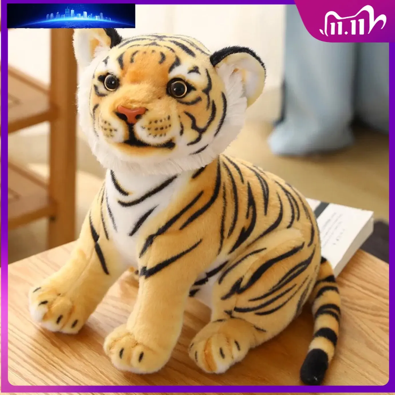 

23/33cm Simulation Baby Tiger Plush Toy Stuffed Soft Wild Animal Forest Tiger Pillow Dolls for Kids Birthday игрушки для детей