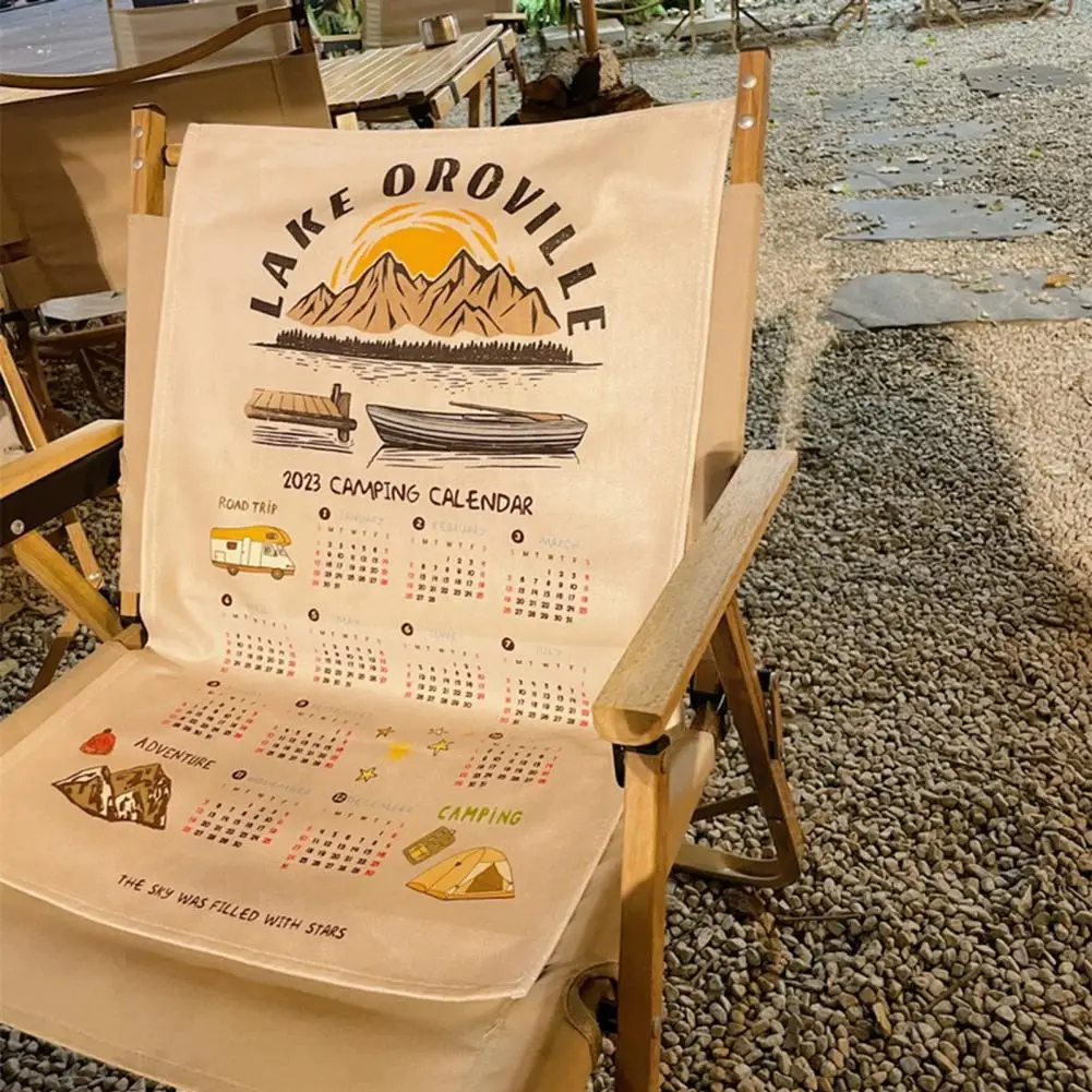 

40x60cm Cloth Calendar Hanging Cute Illustration Print Wall Tapestry Decor Living Room Background 2023 Calendar Home Decoration