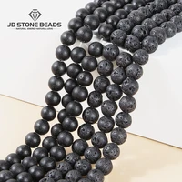 5a wholesale natural black lava volcanic stone beads 4 14mm loose spacer beads pick size for jewelry making diy bracelets 15%e2%80%98%e2%80%99