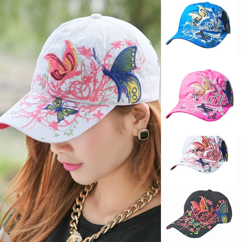 

Women Ladies Butterfly Baseball Cap Hat Sun Hats Mens Structured Cap Huh Hat