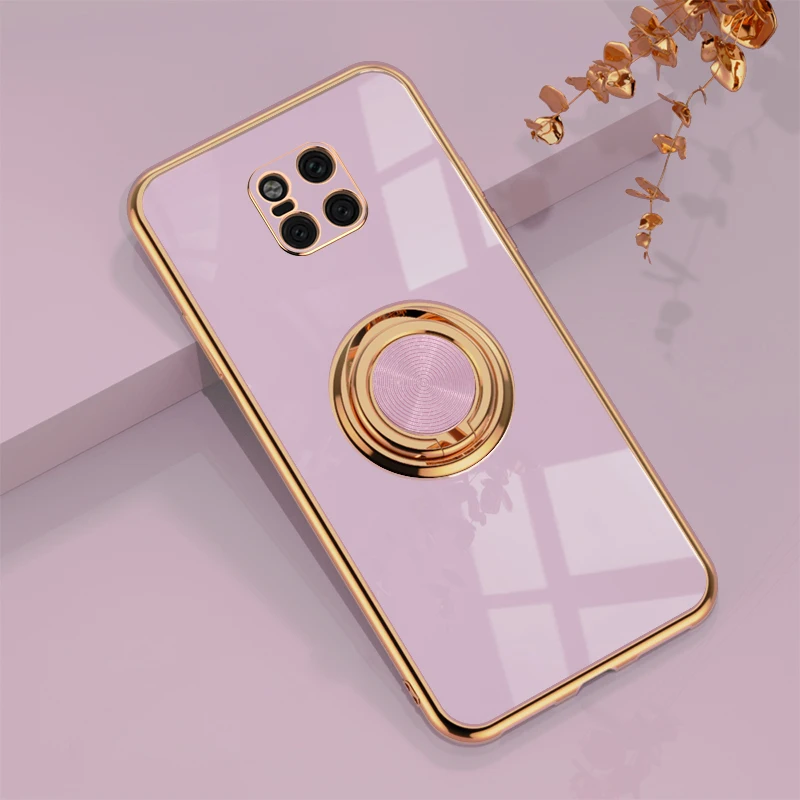Luxury Plating Soft Case For Huawei Mate 20 Pro P30 P20 Honor 50 20 Pro 20Pro Mate20 50Pro Honor50 Phone Ring Holder Full Covers