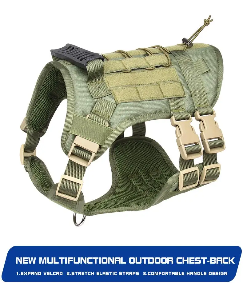 

Тактическая шлейка для собак, водонепроницаемый взрывозащищенный Регулируемый жилет для больших и средних питомцев, для тренировок и прогулок