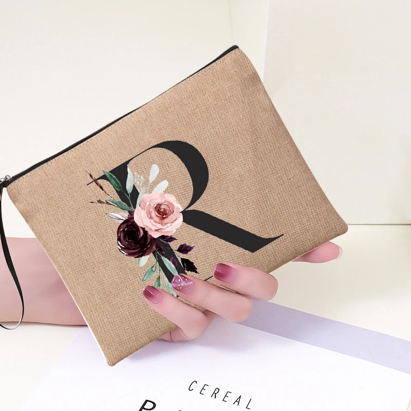 

Cosmet for Woman Bag Black Letters A Wide for Women Kawaii Selection of Colours and Designs Organizer Cute Bag Free Shipping