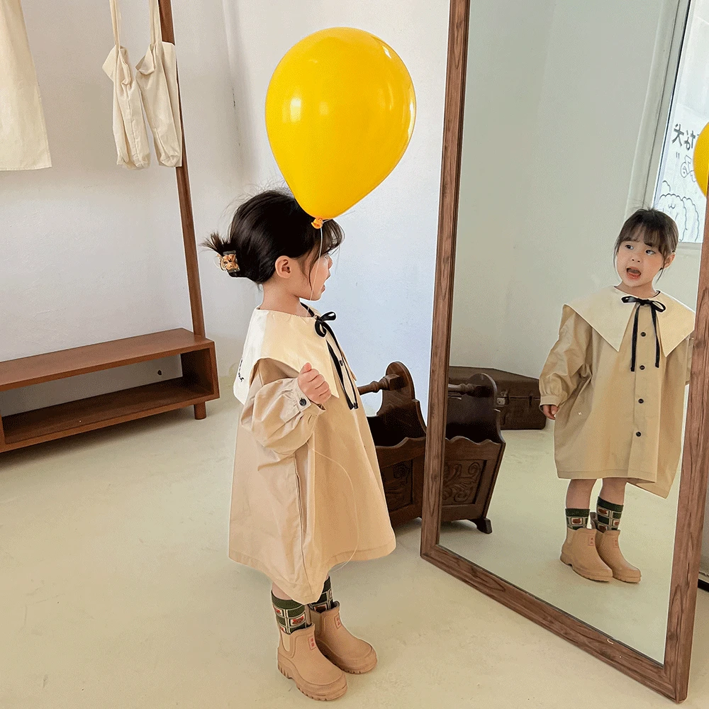 

Детские куртки, Новое поступление 2023, модное весеннее пальто для девочек, корейский дизайн