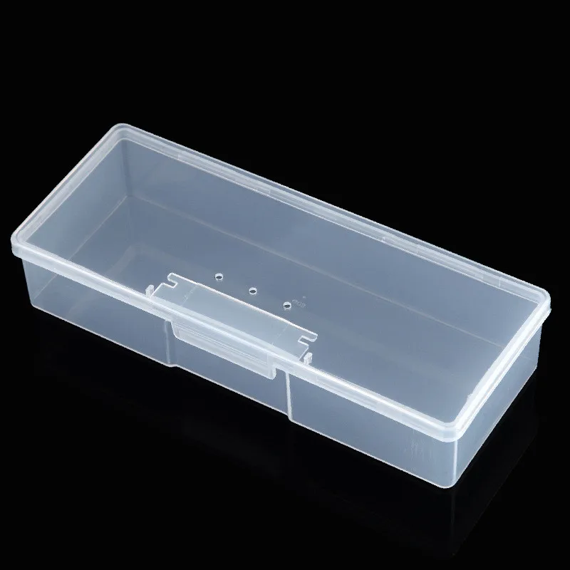 

2022 Hot Sale NEW Stand Display Boxes Organizer Case Buffer Grinding Files Plastic Transparent Nail Art Equipment Storage Box