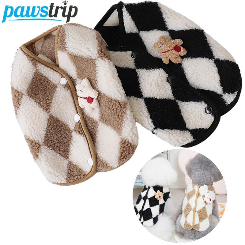 

Plaid Fleece Pet Dog Coat Jacket for Small Dogs Winter Warm Puppy Clothes Chihuahua Yorkshire Bichon Vest Costume Pet Supplies