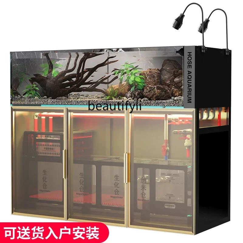 Поточный аквариум для гостиной ультра-белый стеклянный фильтр безводный