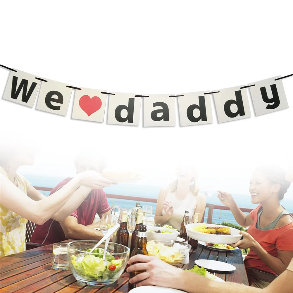 

1pcs Funny Creative Beautiful Father Day Banner Hanging Banner Paper Banner for Party