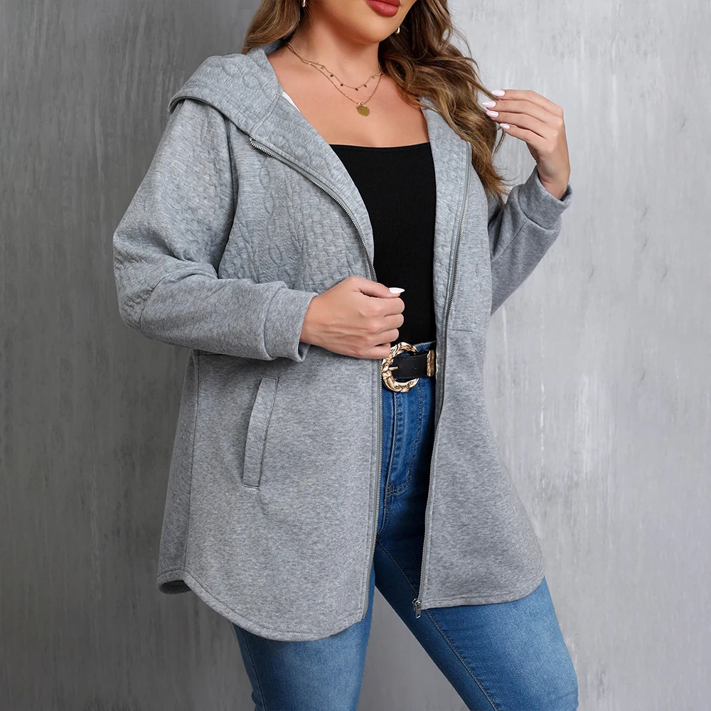 Женские Утолщенные Пуловеры С Капюшоном Уличная Одежда На Молнии Длинными