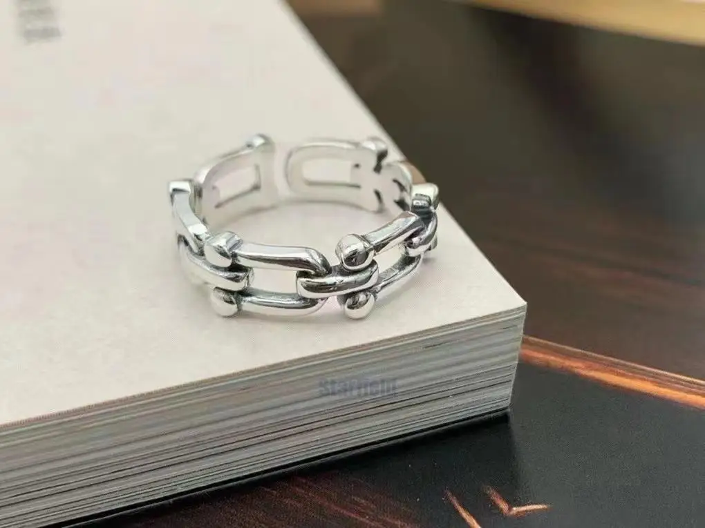 

Серебряное ювелирное изделие S925 пробы, Женское кольцо в стиле ретро, индивидуальное U-образное кольцо в форме подковы