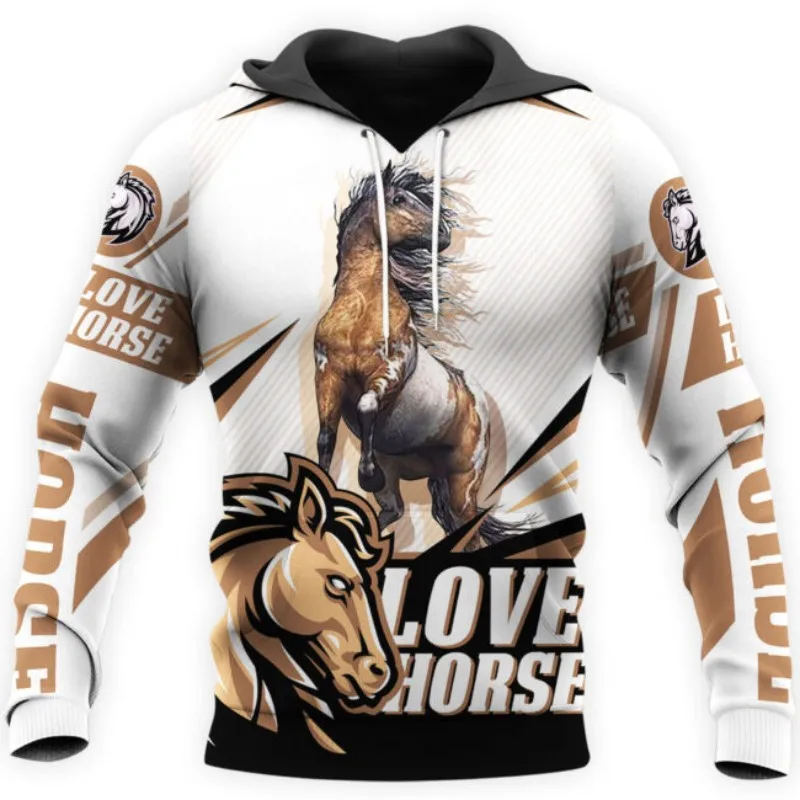 

Fashion Crazy Horse 3D Print Hoodie Casual Hip Hop Element Zip Hoodie Autumn Winter Long Sleeve Sweatshirt
