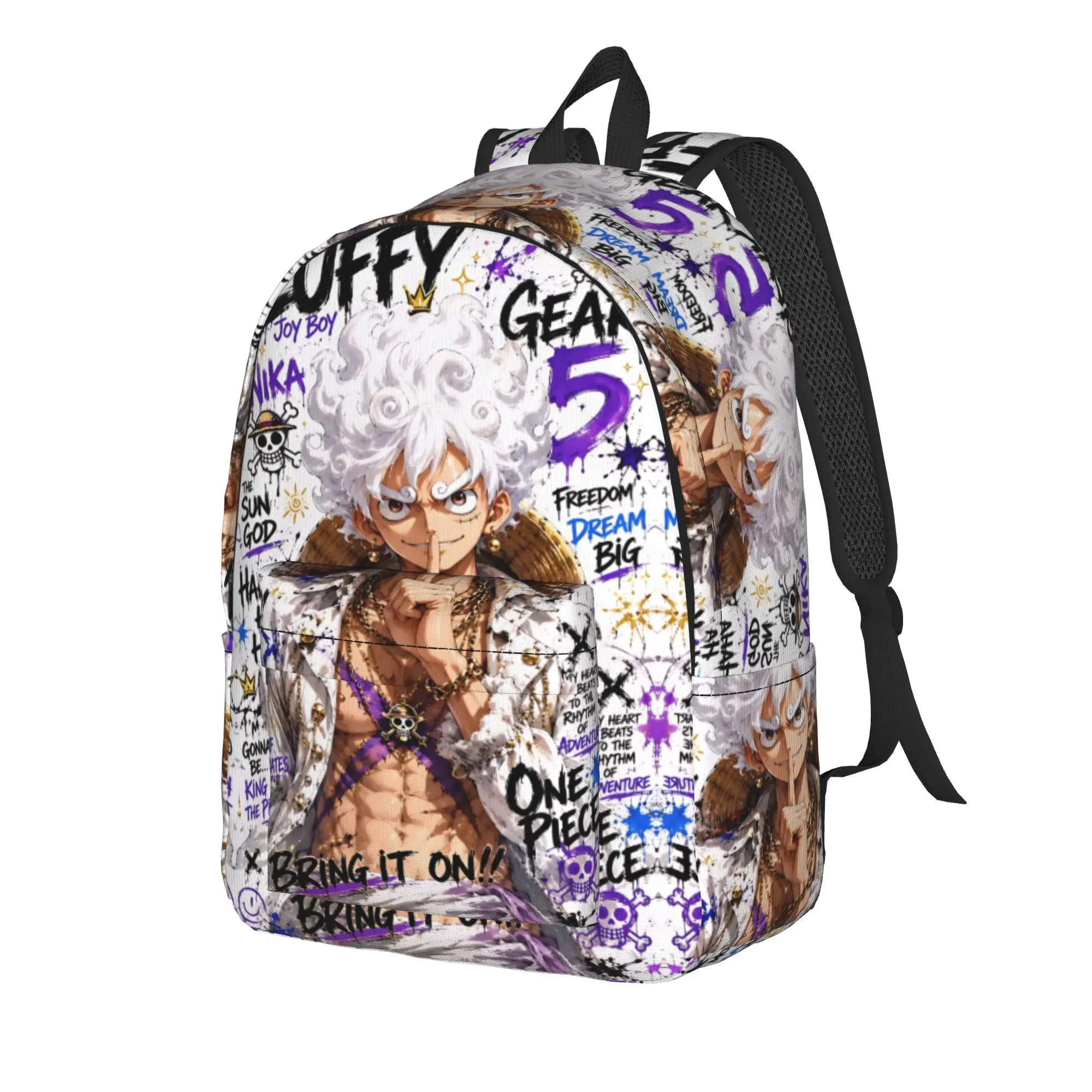 Модный рюкзак Fashion One Piece Luffy Gear 5 Graffiti: крутой, ретро, моющийся, для кемпинга (art.: 3920dc145dac6) - 3920dc145dac6