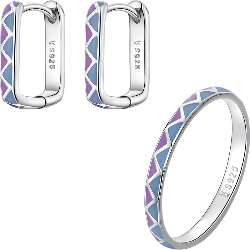 

Wostu 3pcs/Set Silver 925 Sterling Silver Earring Ring for Women Stud Earrings Wedding Fashion For Lady Fine Jewelry Gifts