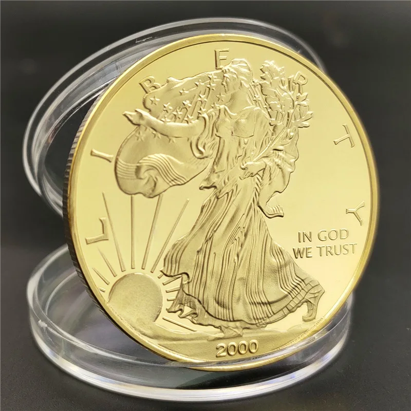 

New 2011-2021 United Statue of Liberty Challenge Coin 1oz Gold Plated Collectibles America Coins New Year Gift Fine Collection