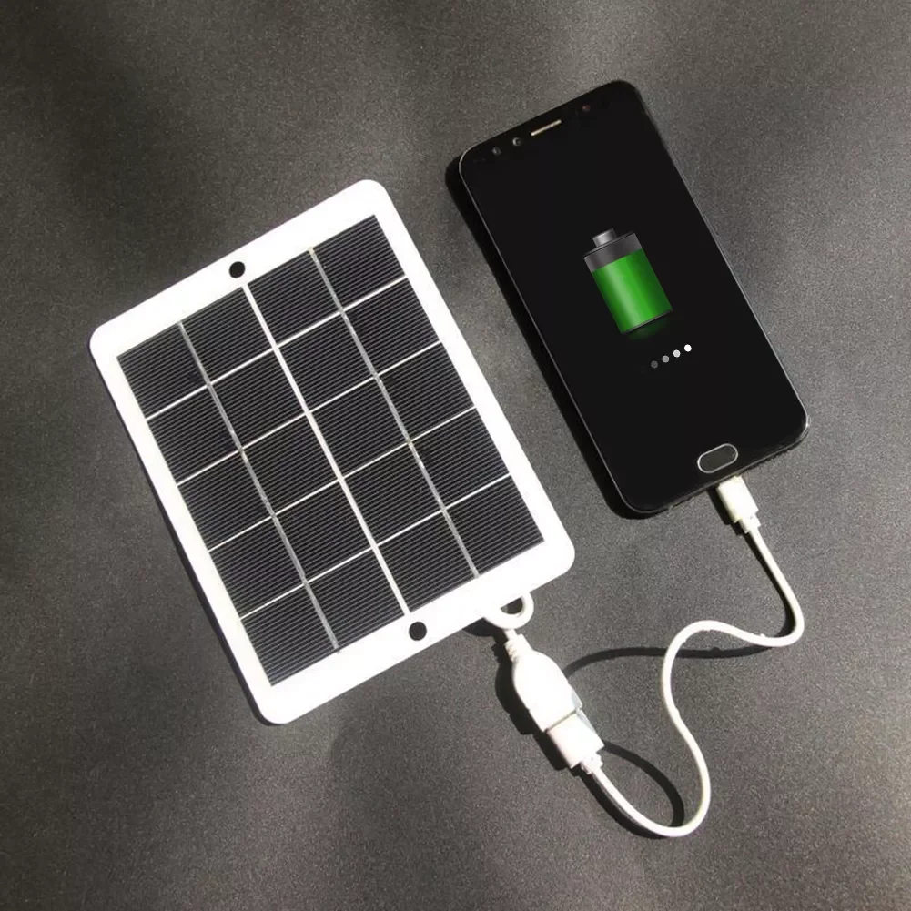 

2023NEW 3W 5V USB Solar Panel for Mobile Phone Solar Charger Generator Power Bank Outdoor Solar Charger iPad Field Charging Tool