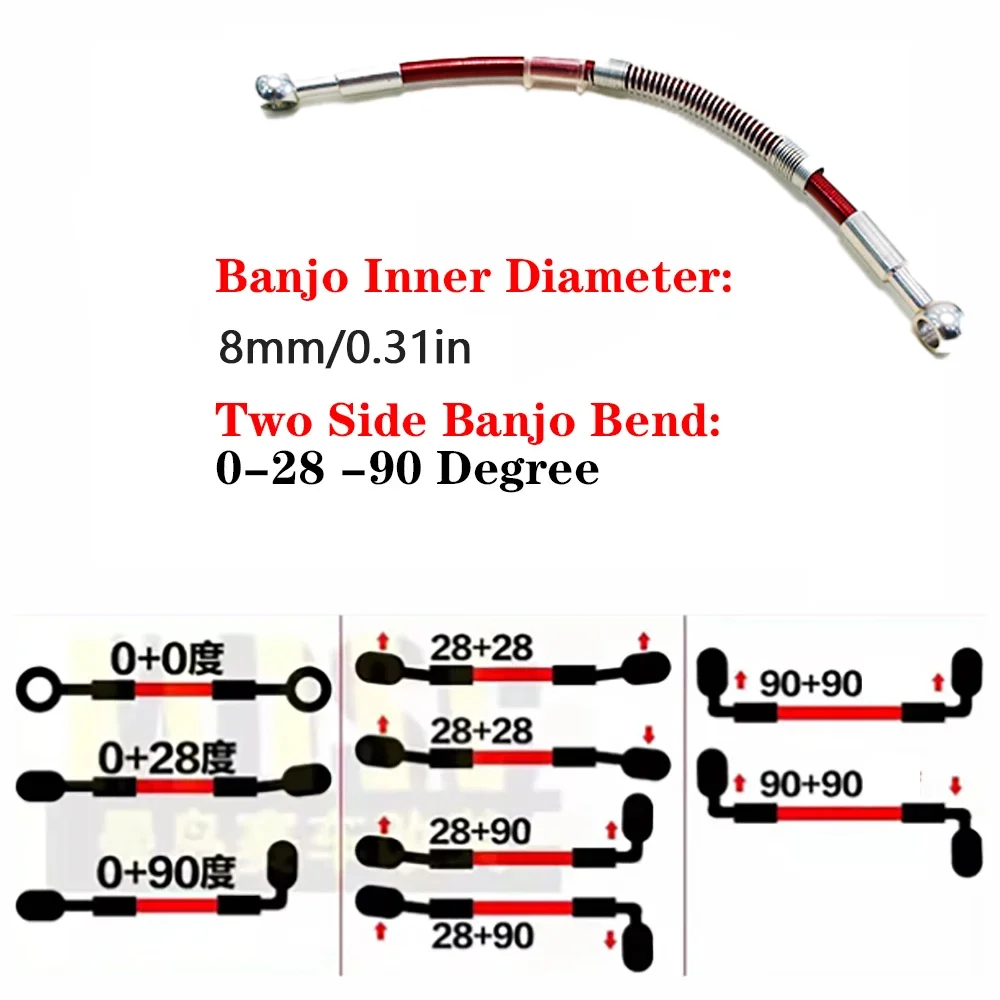 30-500 см мотоциклетные красные плетеные масляные шланги линия трубки