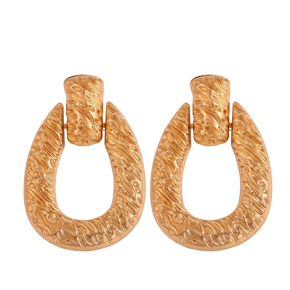 

CARTER LISA Punk Metal Oval Big Earrings for Women Gold Color Large Statement Drop Earrings Fashion Brincos Ear Jewelry