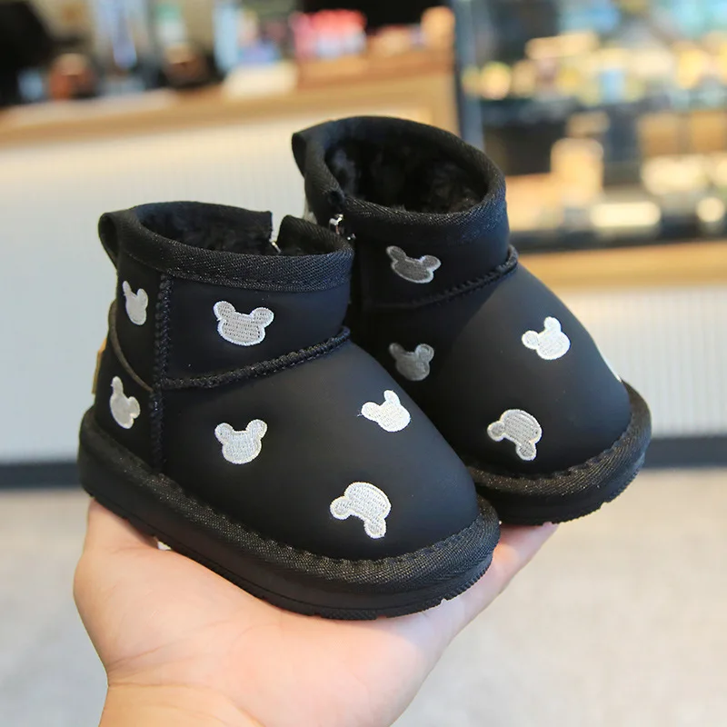 Детские Зимние ботильоны из микрофибры на возраст 0-3 года