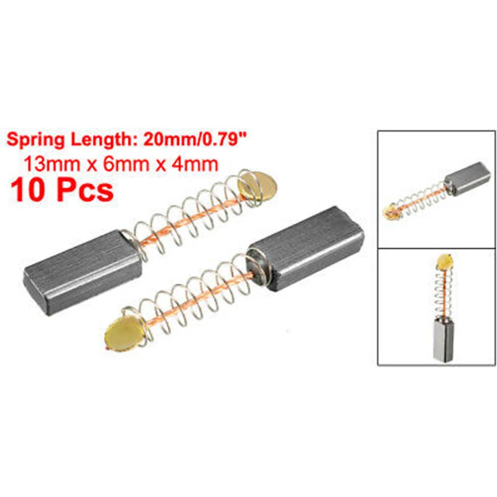 

10pcs Carbon Brushes For Electric Motors 13*6*4mm Replacement Part Angle Grinders Generator Power Tool Accessories