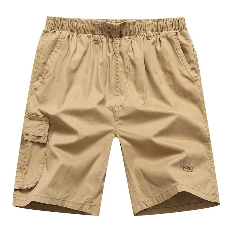 

2023 New Men's Summer Cotton Casual Cargo Shorts Fashion Casual Shorts Male Loose High-Quality Solid Color Sports Pants U200