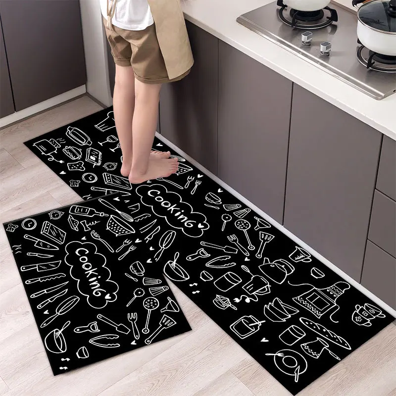 

Non-slip Long Kitchen Mat Home Door Mat Entrance Waterproof Kitchen Carpet Washable Bedroom Floor Toilet Household Floor Mats