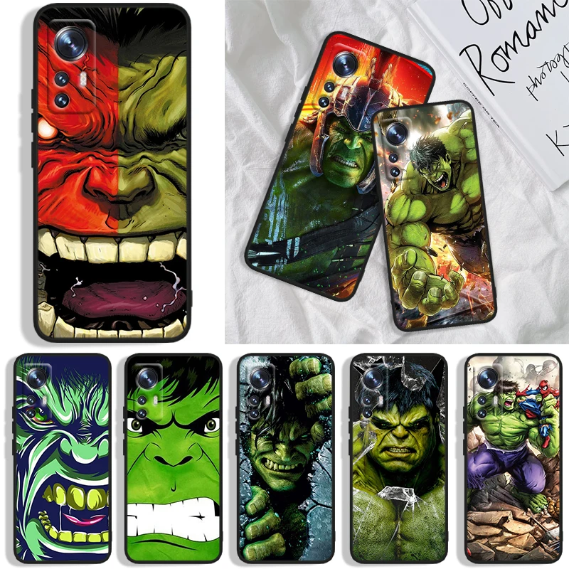 

Marvel Hulk Phone Case For Xiaomi Mi A1(5X) A2(6X) A3(CC9E) Play Mix 3 8 9 9T Note 10 Lite Pro SE Black luxury Soft Funda Cover