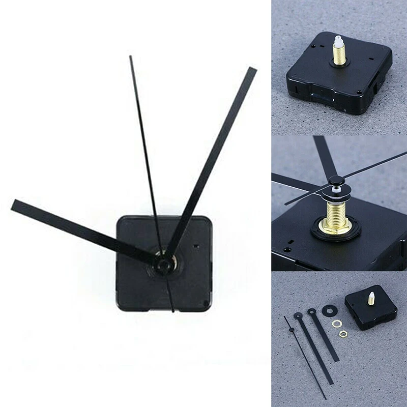 Тихий кварцевый механизм часов DIY с длинным валом для замены, комплект для ремонта стены с 3-мя часовыми стрелками