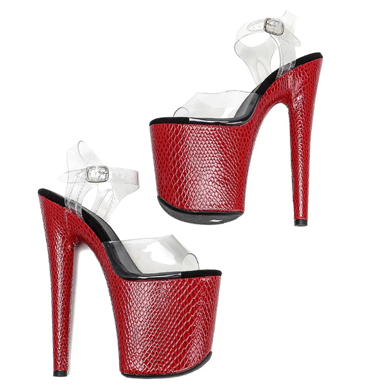 Leecabe 20cm/ 8inches PVC upper platform  high heel sandals  pole dance shoes