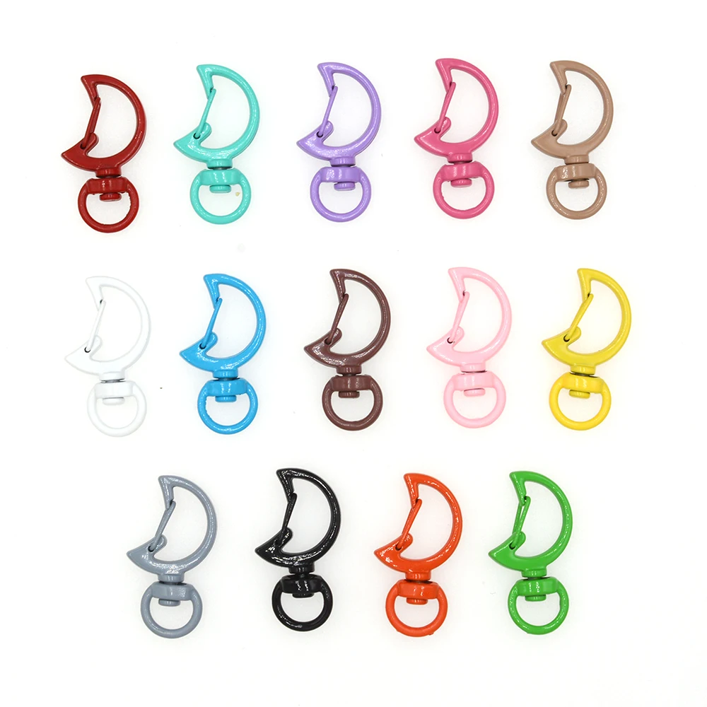 

Cute Moon Symbol Keychain Lobster Clasp Hooks Trigger Clips Buckles for Jewelry Making Key DIY Clasp Accessories 18*34mm