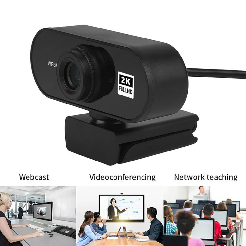 

Webcam 2560*1440 Webcam 2K Computer PC WebCamera with Microphone for Live Broadcast Video Calling Conference Work Camera Web PC