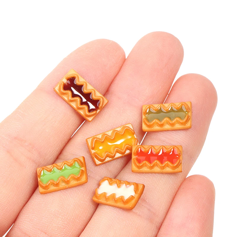 

6pcs/set 1/12 Dollhouse Miniature Kitchen Food Dessert Tea Time Snack Cranberry Matcha Biscuits Mini Jam Cookies Set Toys