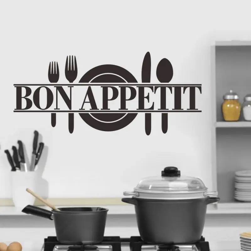 

Multipurpose Wall Stickers Bon Appetit Food DIY Vinyl Home Decals Art Posters Wall Papers Kids Room Kitchen Room Decoration