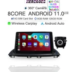 Автомагнитола Carplay, 2 din, Android 11, для mazda 3 Mazda3 Axela 2013, 2014, 2015, 2016, 2017, GPS, Wi-Fi, 8 ГБ + 128 ГБ, аудио
