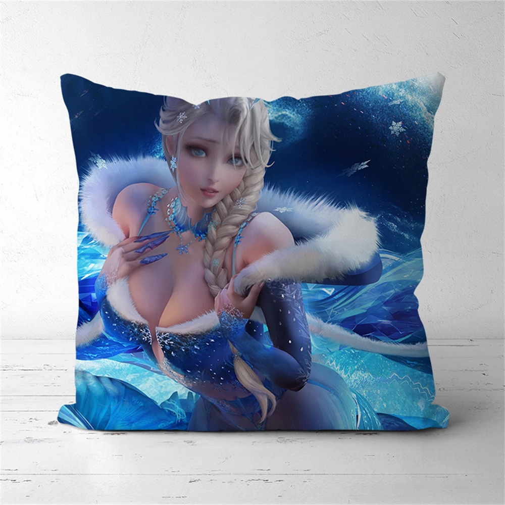 

Frozen Elsa Snow Queen Anime Two Sided Pillow Cushion Case Cover 291