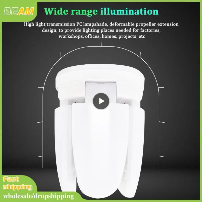 

Industrial Lighting For Workshop Warehouse E27 Ceiling Lights Fan Blade Shape Replacement Fan Shape Led Bulb Garage Decoration