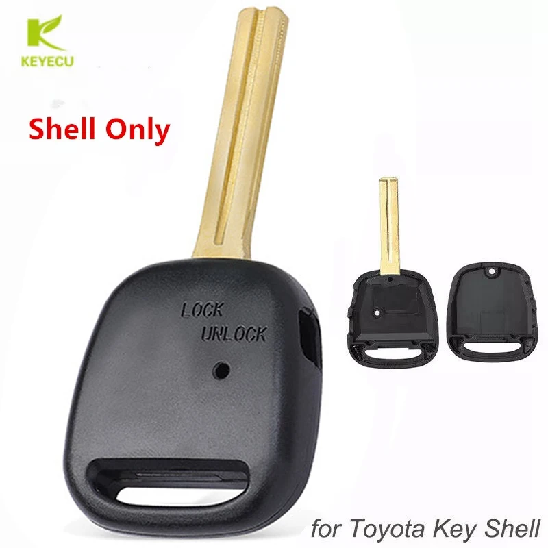 

KEYECU Keyless Entry Replacement Remote Key Shell Case Fob Side 1 Button For Toyota /Lexus Uncut TOY48 Blade