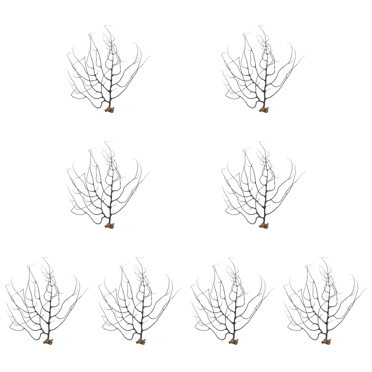 

8pcs Black Fan Tank Aquarium Decoration Coral Ornament (for Random)