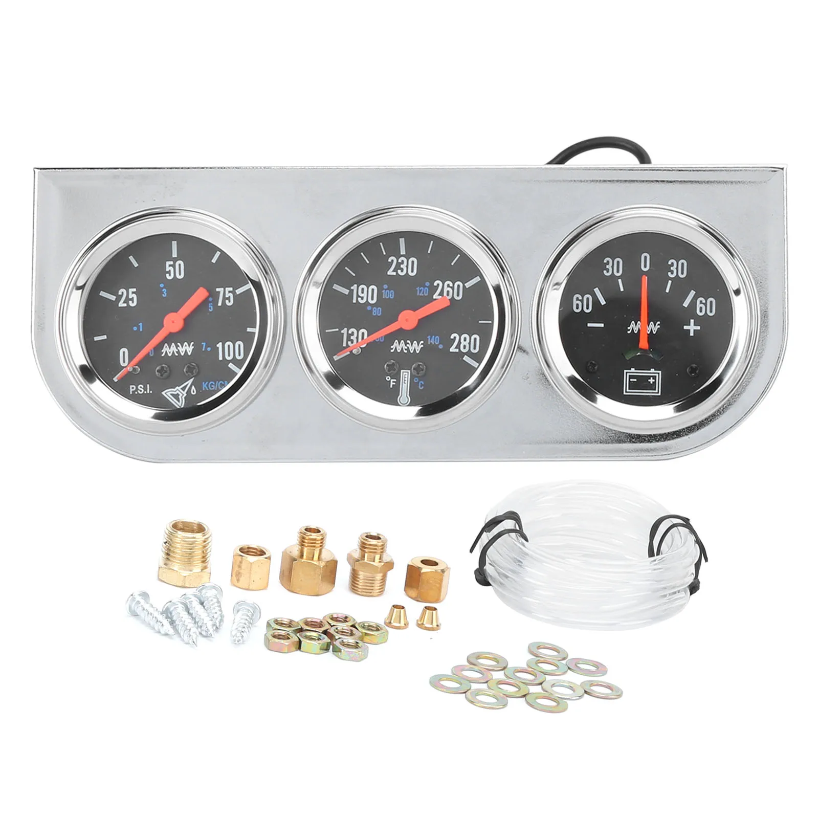 Набор с тройным манометром 2 дюйма универсальный амперметр 3-1 для воды масла 12 В