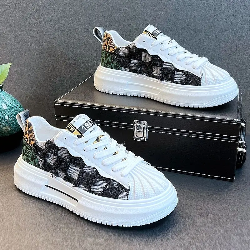 

2023 Men's Shoes Summer Breathable Board Shoes Shell Head Canvas Shoes Korean Style Casual Shoes Low Top Shoes for Men