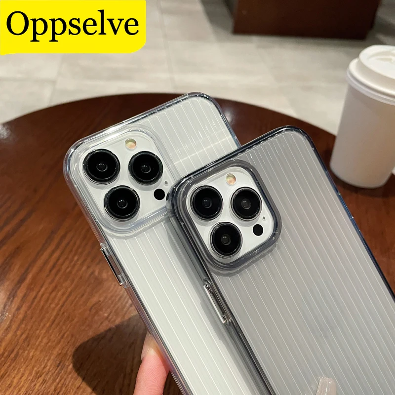 Роскошный гофрированный Прозрачный чехол для телефона iPhone 15 14 13 12 Pro Max модный