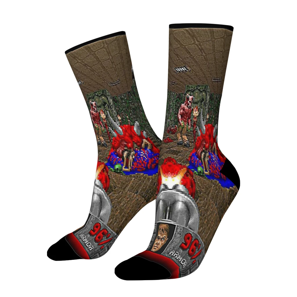 

DOOM Straight Socks Male Mens Women Spring Stockings Polyester Harajuku